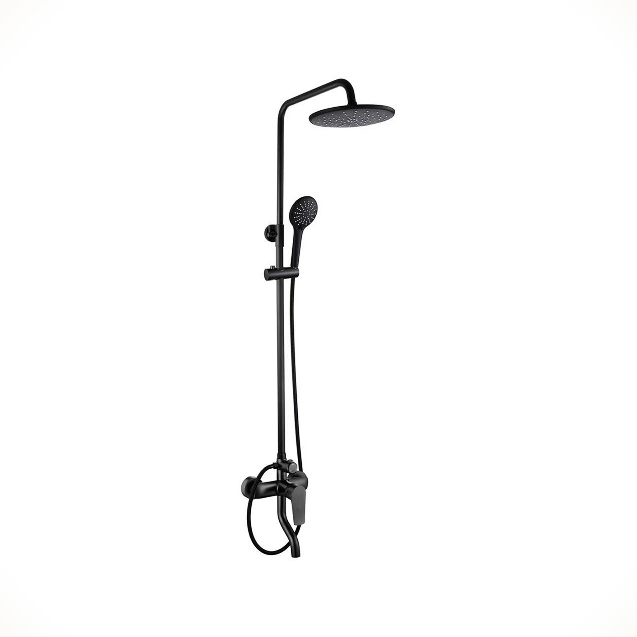 Black Exposed Rain Shower Column Set